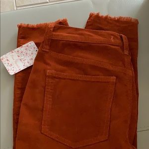 Orange free people corduroy pants size 27